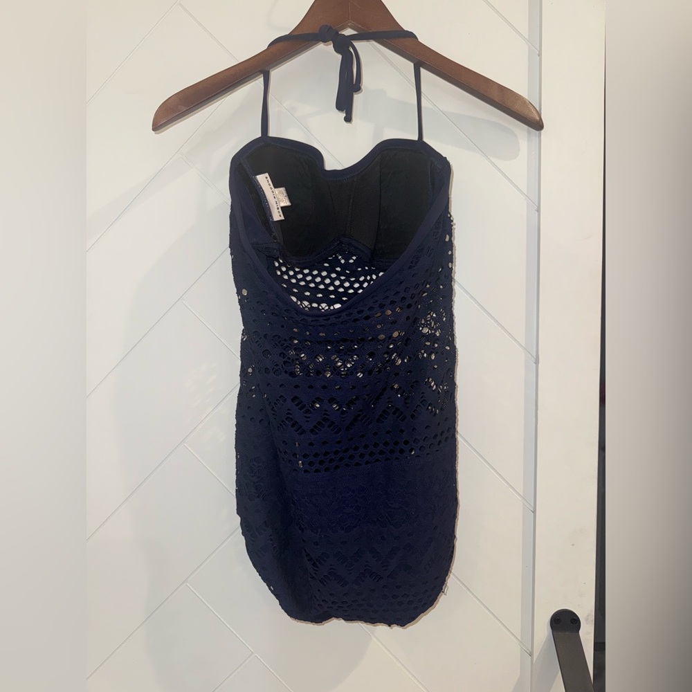 Robin Piccone Penelope Crochet One-Piece Swimsuit – Navy – Size 8 - Picture 10 of 13